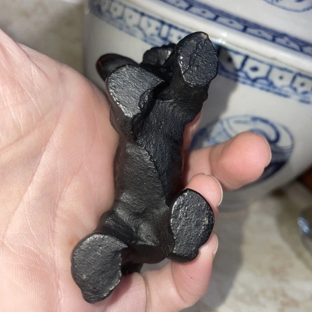 Vintage Hubley Black Solid Cast Iron Cocker Spaniel Dog 4